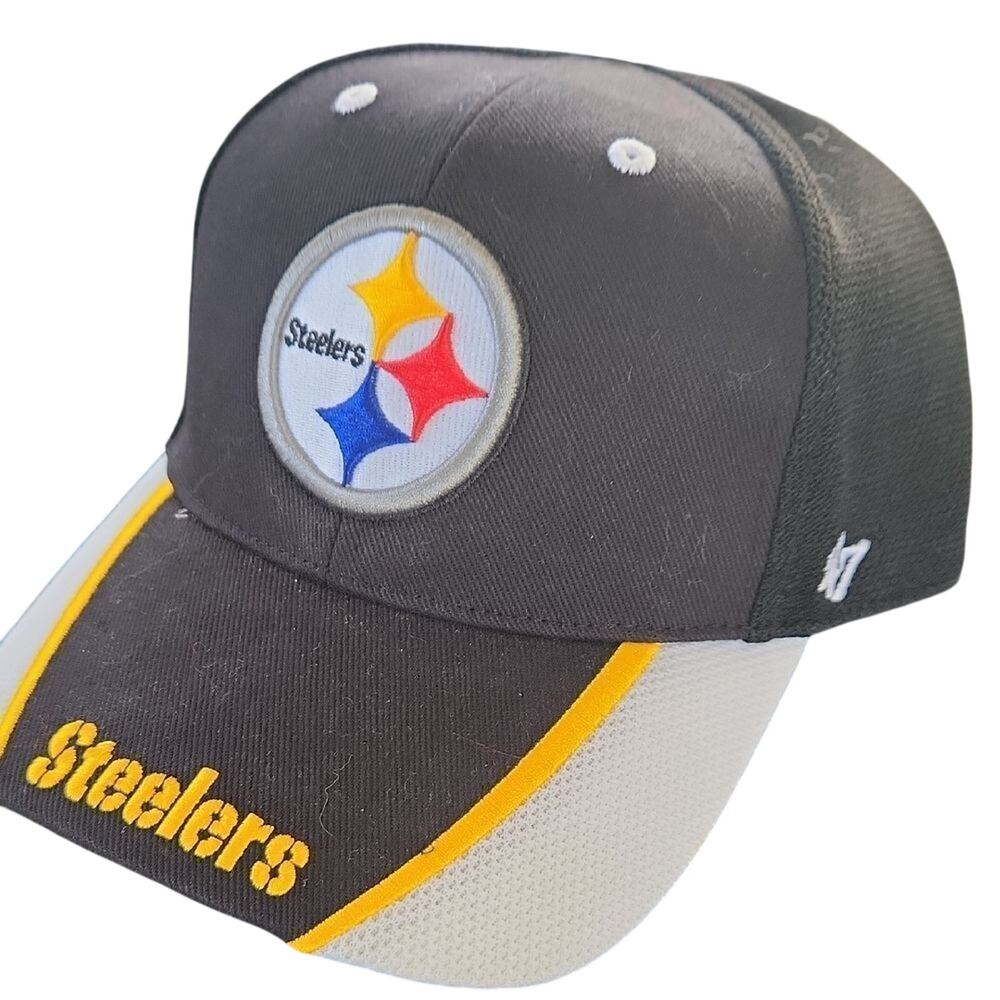 47 NFL Licensed Pittsburg Steelers Black and Yellow Cap